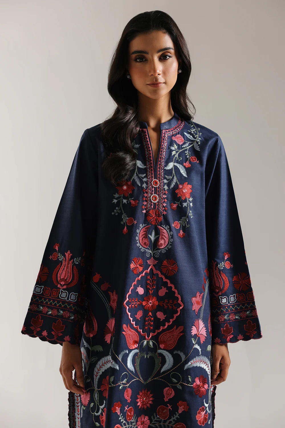 NAVY BLUE | E3683/103/619 | Rozana collection 25' - Drop 03 | Ethnc