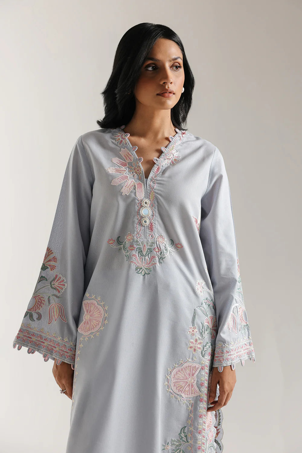 DUSTY BLUE | E3690/103/635 | Rozana collection 25' - Drop 03 | Ethnc