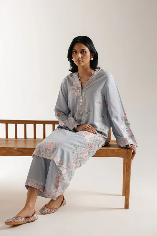 DUSTY BLUE | E3690/103/635 | Rozana collection 25' - Drop 03 | Ethnc