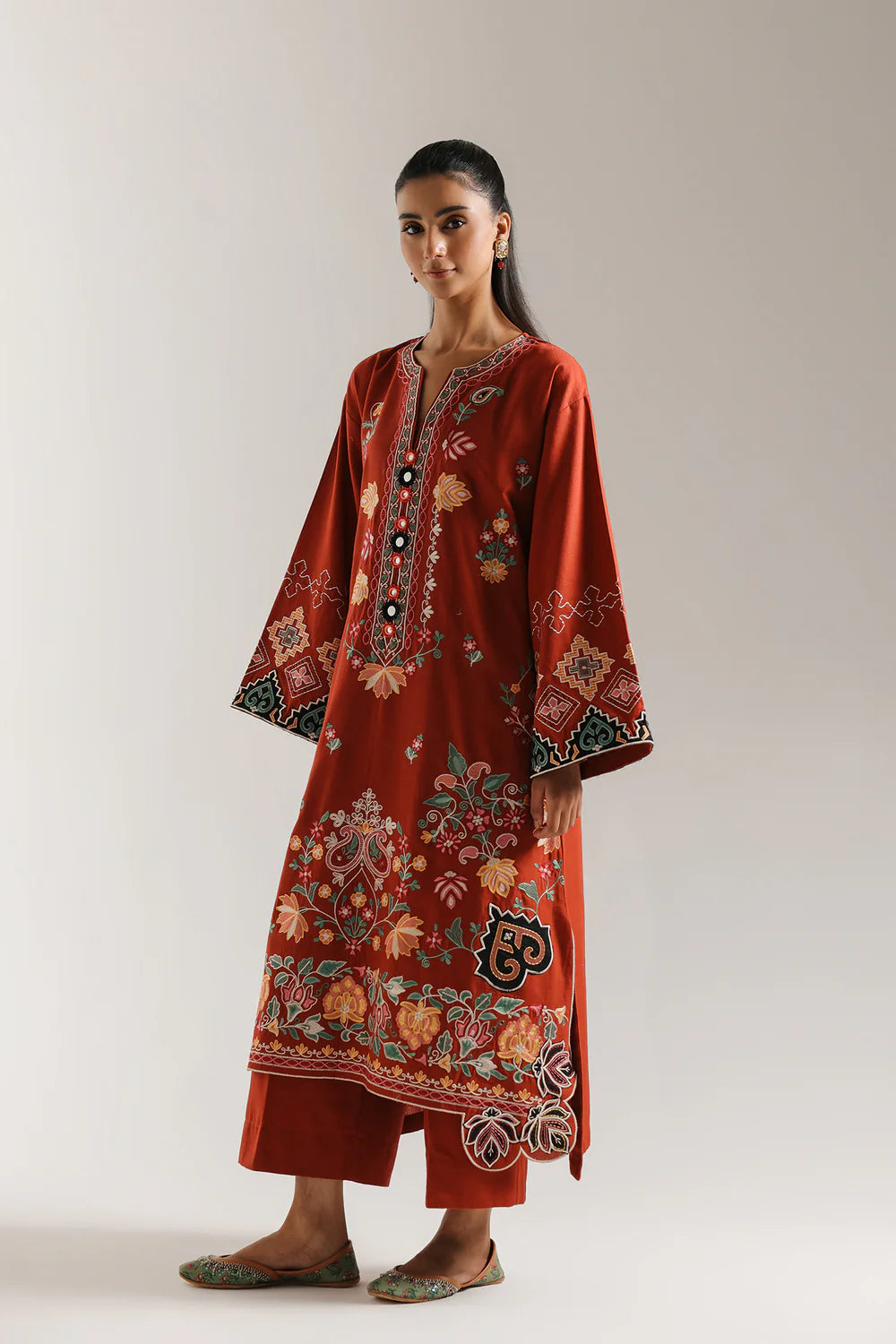 BRICK RED | E3718/103/305 | Rozana collection 25' - Drop 03 | Ethnc