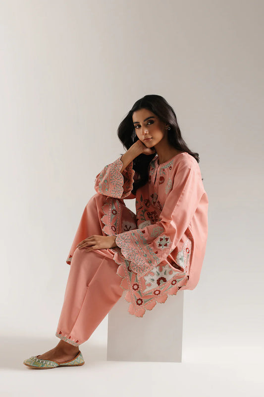 BABY CORAL | E3796/103/313 | Rozana collection 25' - Drop 03 | Ethnc