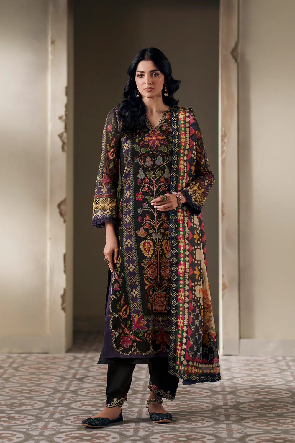 JET BLACK | E4004/103/902 | Rozana Collection SS '26- Drop 7 | Ethnc