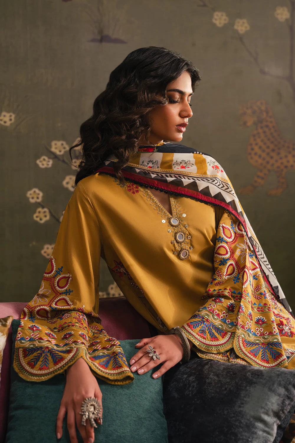 ANTIQUE MOSS | E4016/103/218 | Rozana Collection SS '26 - Drop 4 | Ethnc