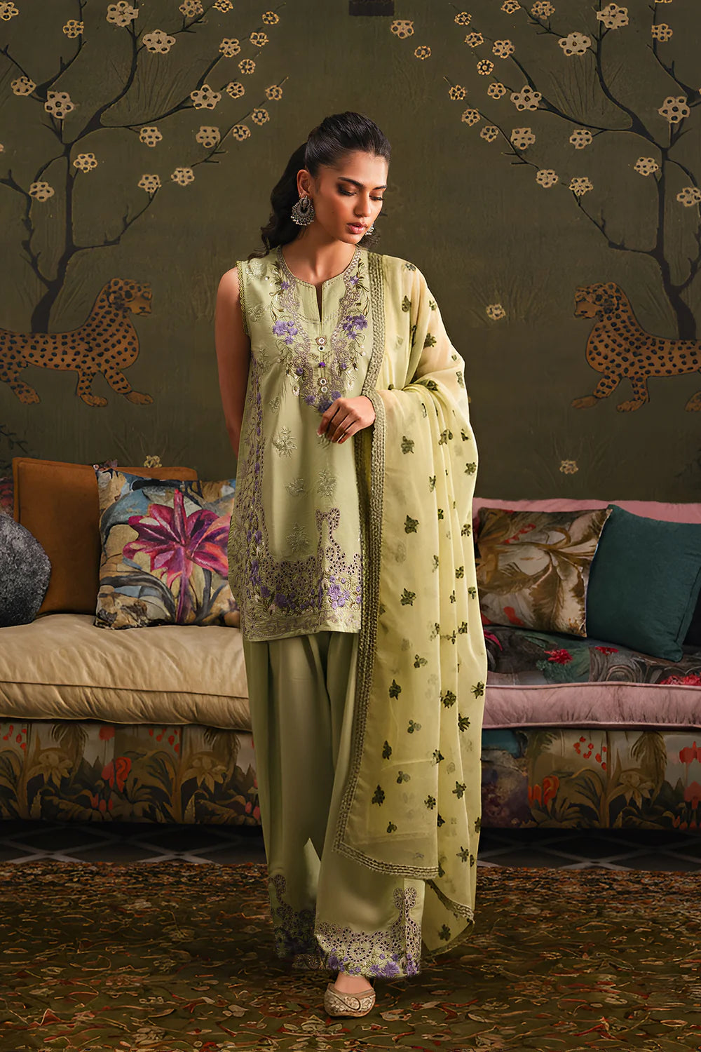 APPLE GREEN | E4058/103/127 | Rozana Collection SS '26 - Drop 4 | Ethnc