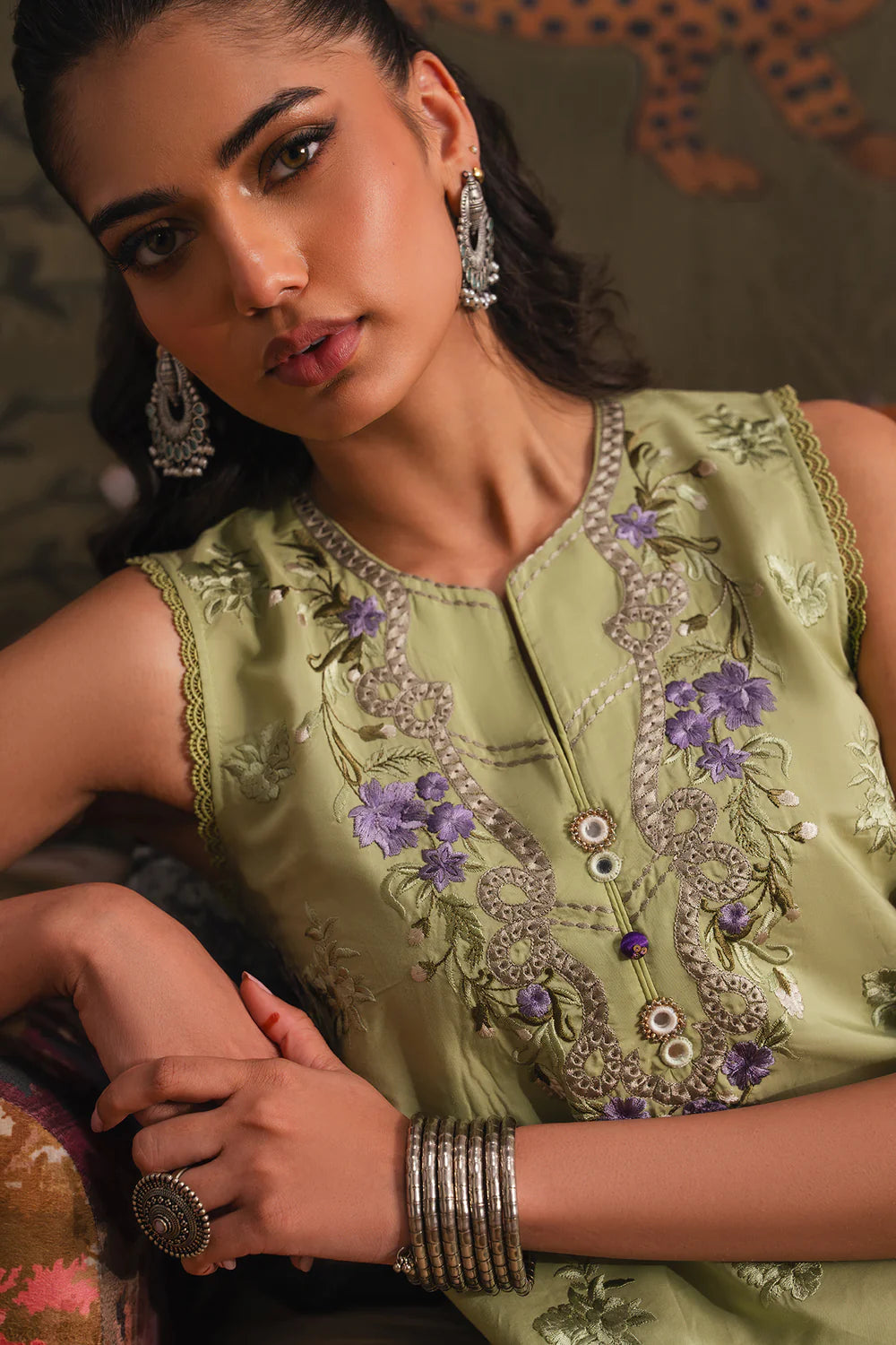 APPLE GREEN | E4058/103/127 | Rozana Collection SS '26 - Drop 4 | Ethnc