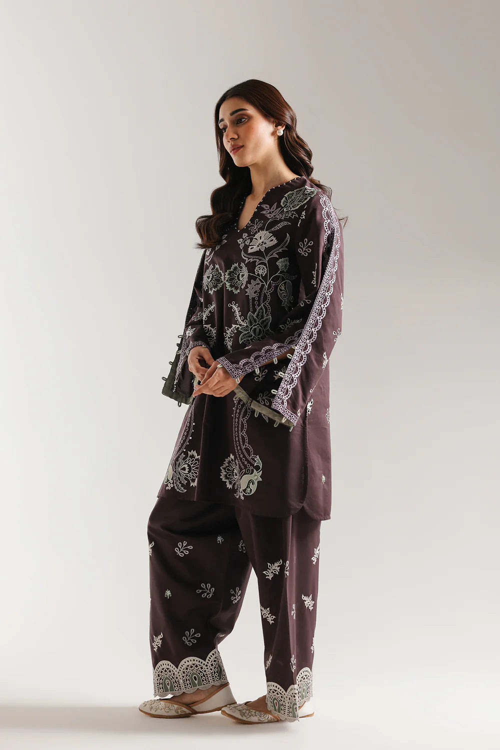 DEEP PLUM | E4079/103/516 | Rozana Collection SS '26 Drop 3 | Ethnc