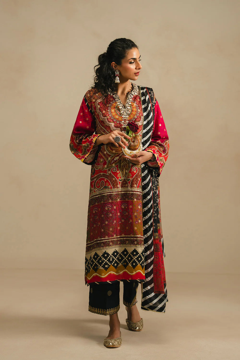 ORANGE BROWN | E4110/103/321 | Rozana Collection SP SS '26- Drop 5 | Ethnc