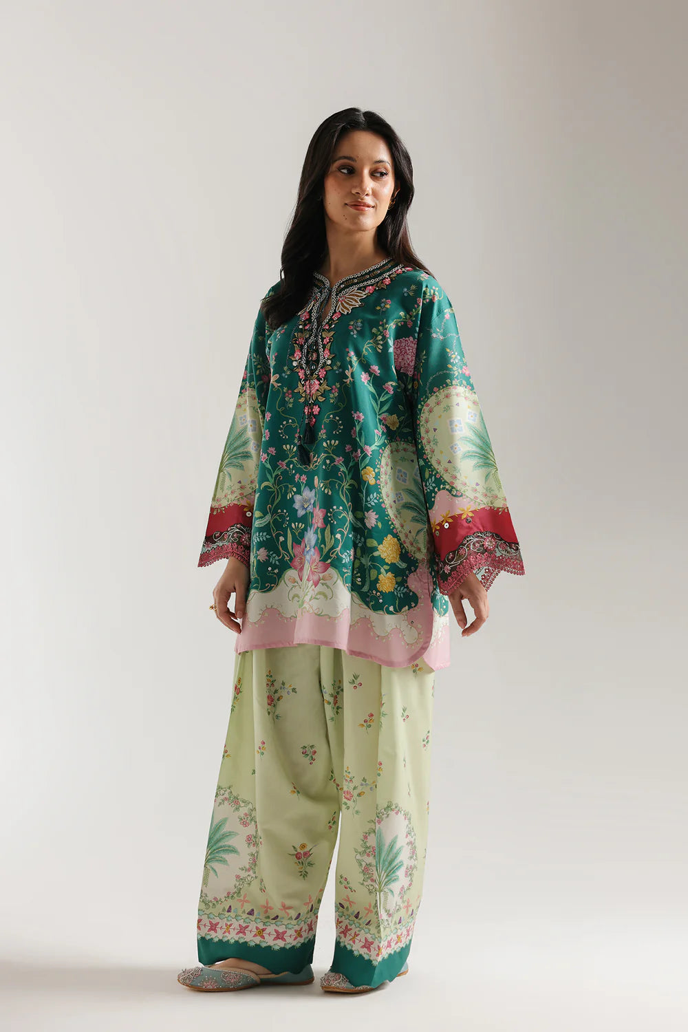 APPLE-GREEN | E4117/103/127 | Rozana Collection SS '26 Drop 3 | Ethnc