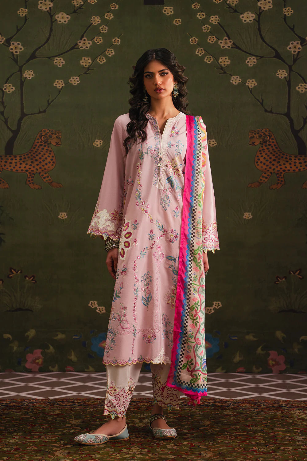 CREAM PINK | E4166/103/413 | Rozana Collection SS '26 - Drop 4 | Ethnc