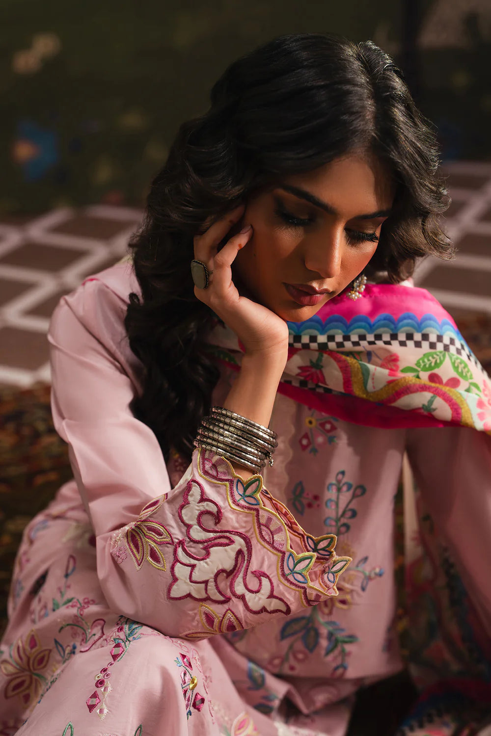 CREAM PINK | E4166/103/413 | Rozana Collection SS '26 - Drop 4 | Ethnc