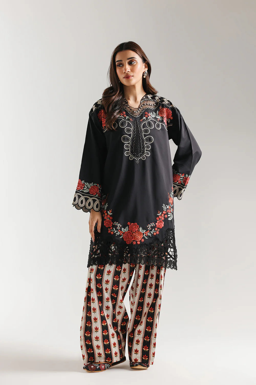 JET BLACK | E4221/103/902 | Rozana Collection SS '26 Drop 3 | Ethnc