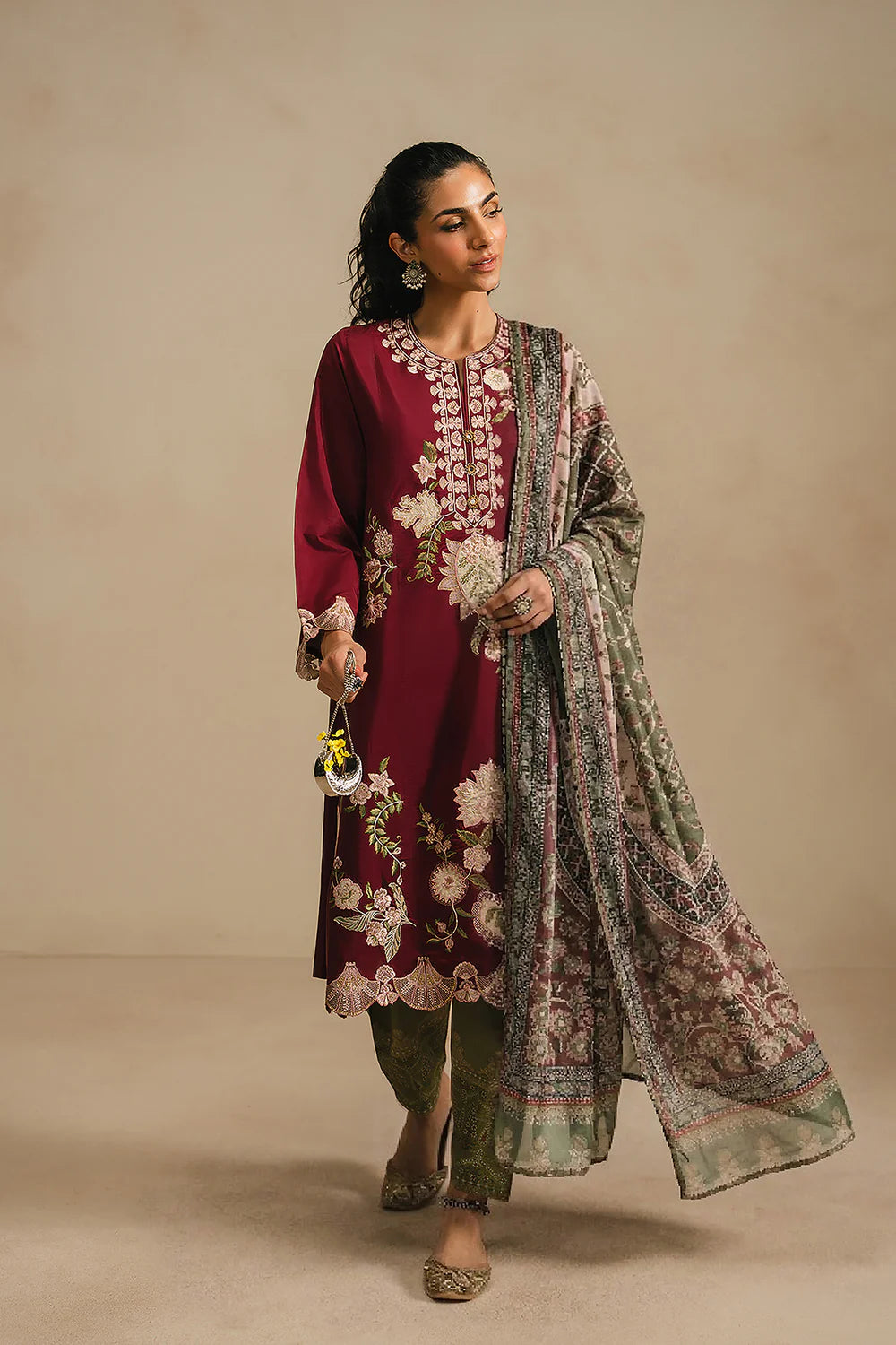 CHOCOLATE | E4231/103/318 | Rozana Collection SP SS '26- Drop 5 | Ethnc