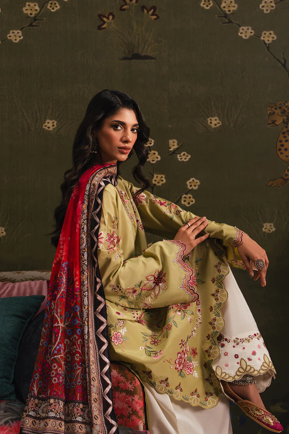 APPLE GREEN | E4238/103/127 | Rozana Collection SS '26 - Drop 4 | Ethnc