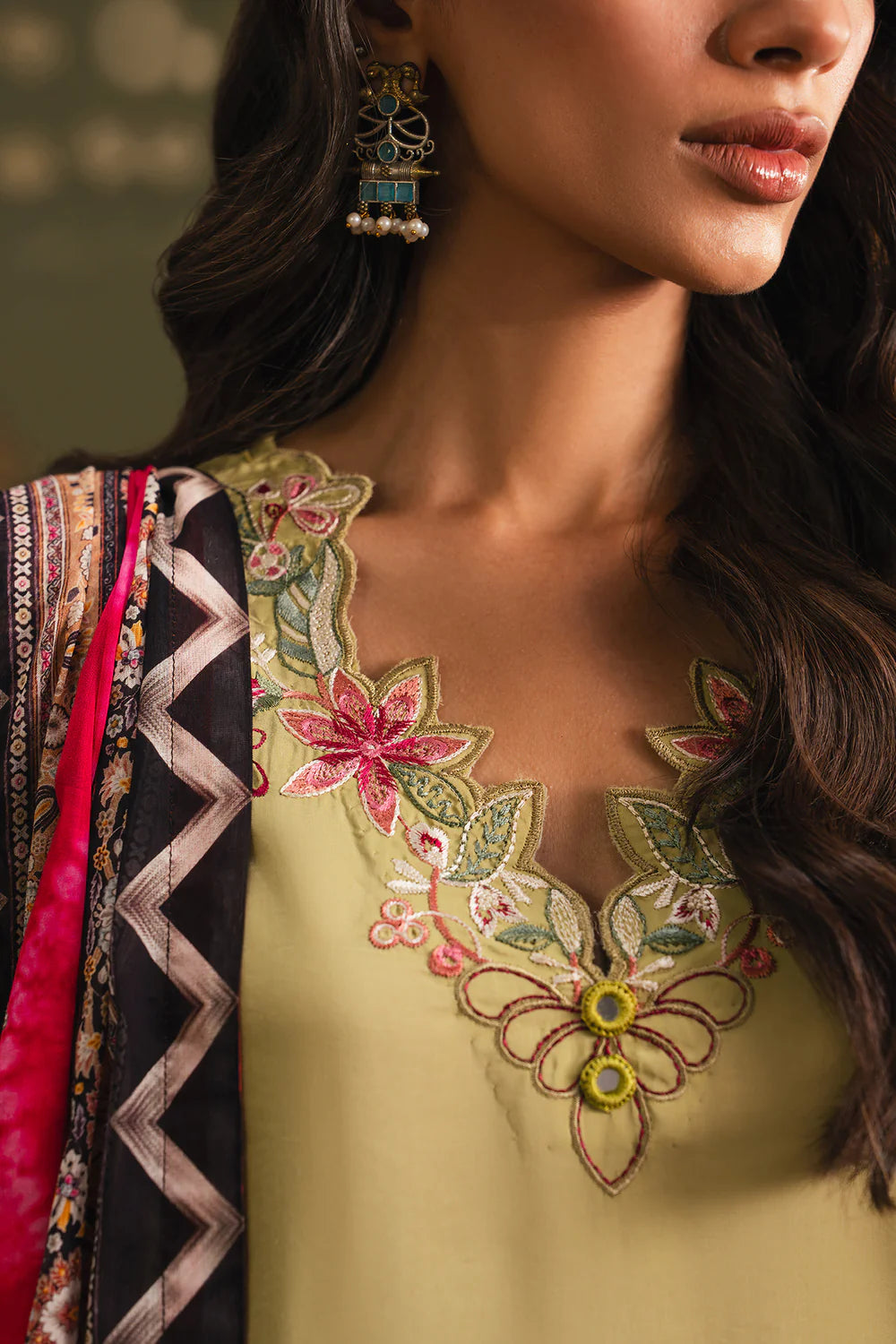 APPLE GREEN | E4238/103/127 | Rozana Collection SS '26 - Drop 4 | Ethnc