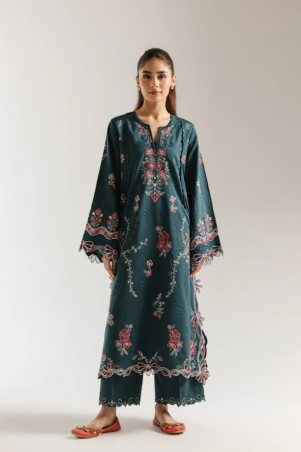 FOREST-GREEN | E4240/103/704 | Rozana Collection SS '26 Drop 3 | Ethnc