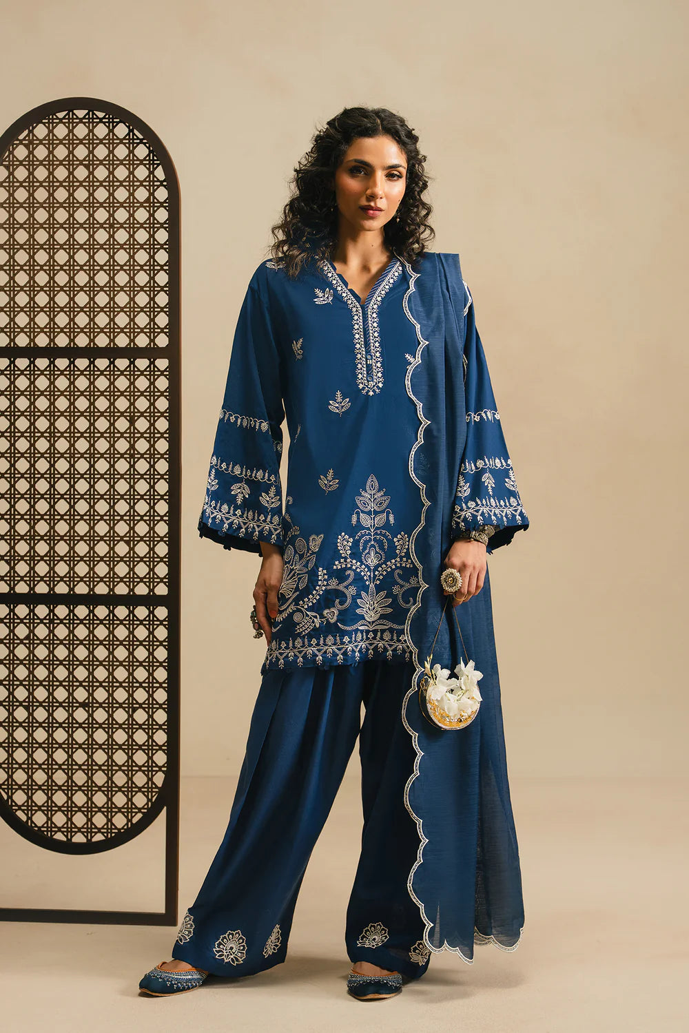 NAVY BLUE | E4294/103/619 | Rozana Collection SP SS '26- Drop 5 | Ethnc