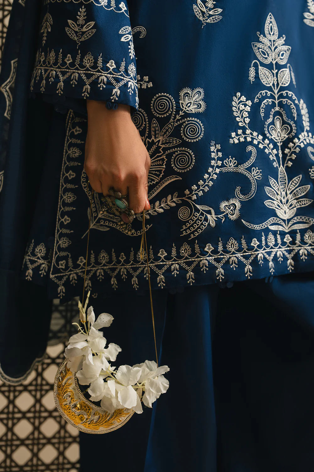 NAVY BLUE | E4294/103/619 | Rozana Collection SP SS '26- Drop 5 | Ethnc
