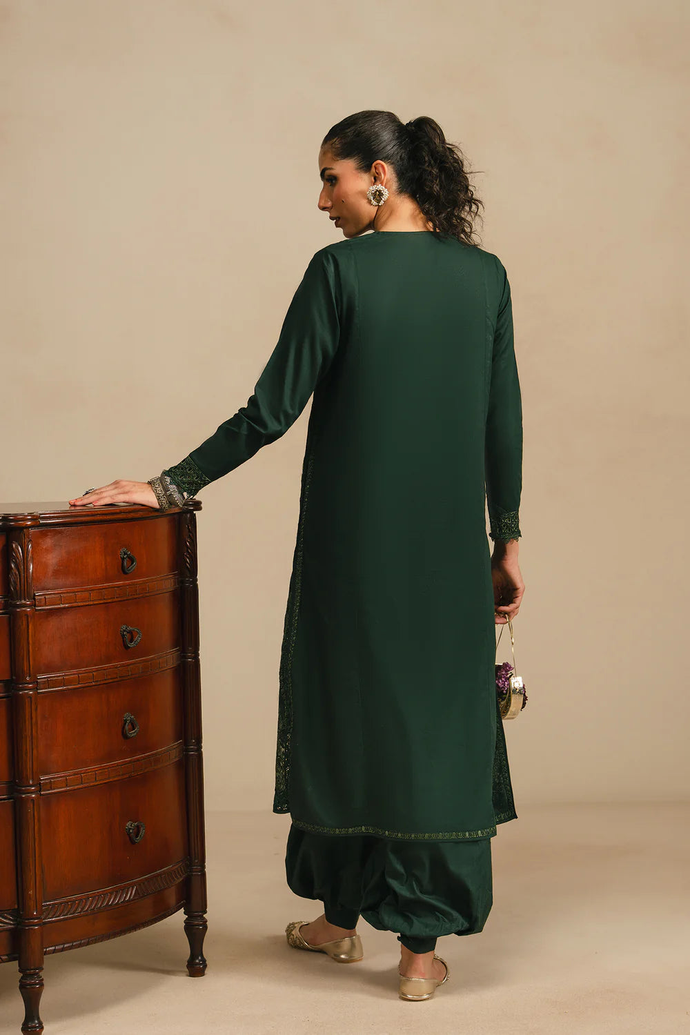 FOREST GREEN | E4297/103/704 | Rozana Collection SP SS '26- Drop 5 | Ethnc
