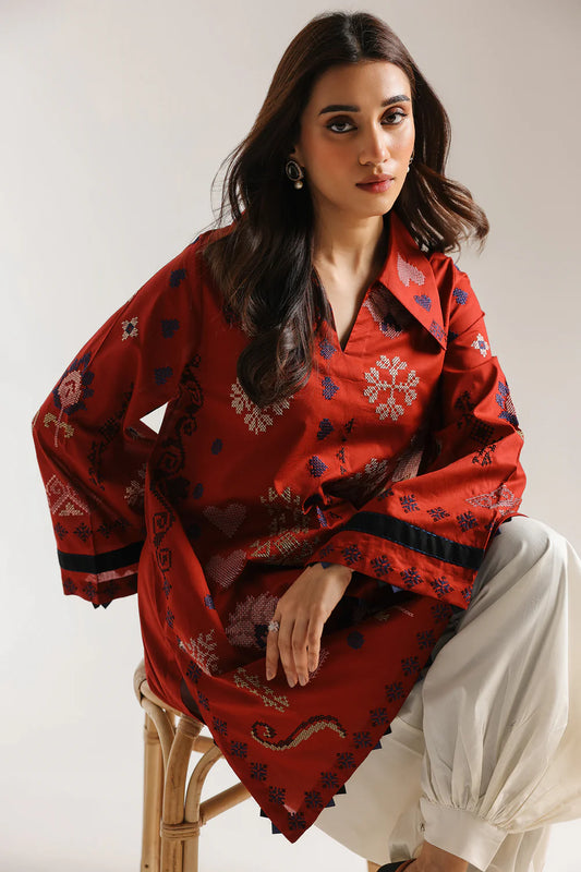 BRICK RED | E4299/103/305 | Rozana Collection SS '26 Drop 3 | Ethnc