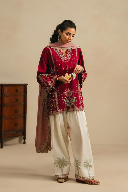 BRICK RED | E4379/103/305 | Rozana Collection SP SS '26- Drop 5 | Ethnc (RTS)