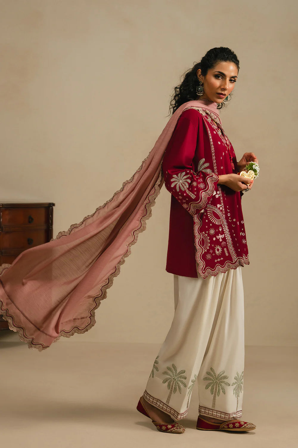 BRICK RED | E4379/103/305 | Rozana Collection SP SS '26- Drop 5 | Ethnc (RTS)