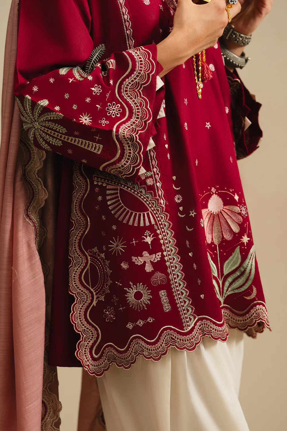 BRICK RED | E4379/103/305 | Rozana Collection SP SS '26- Drop 5 | Ethnc (RTS)