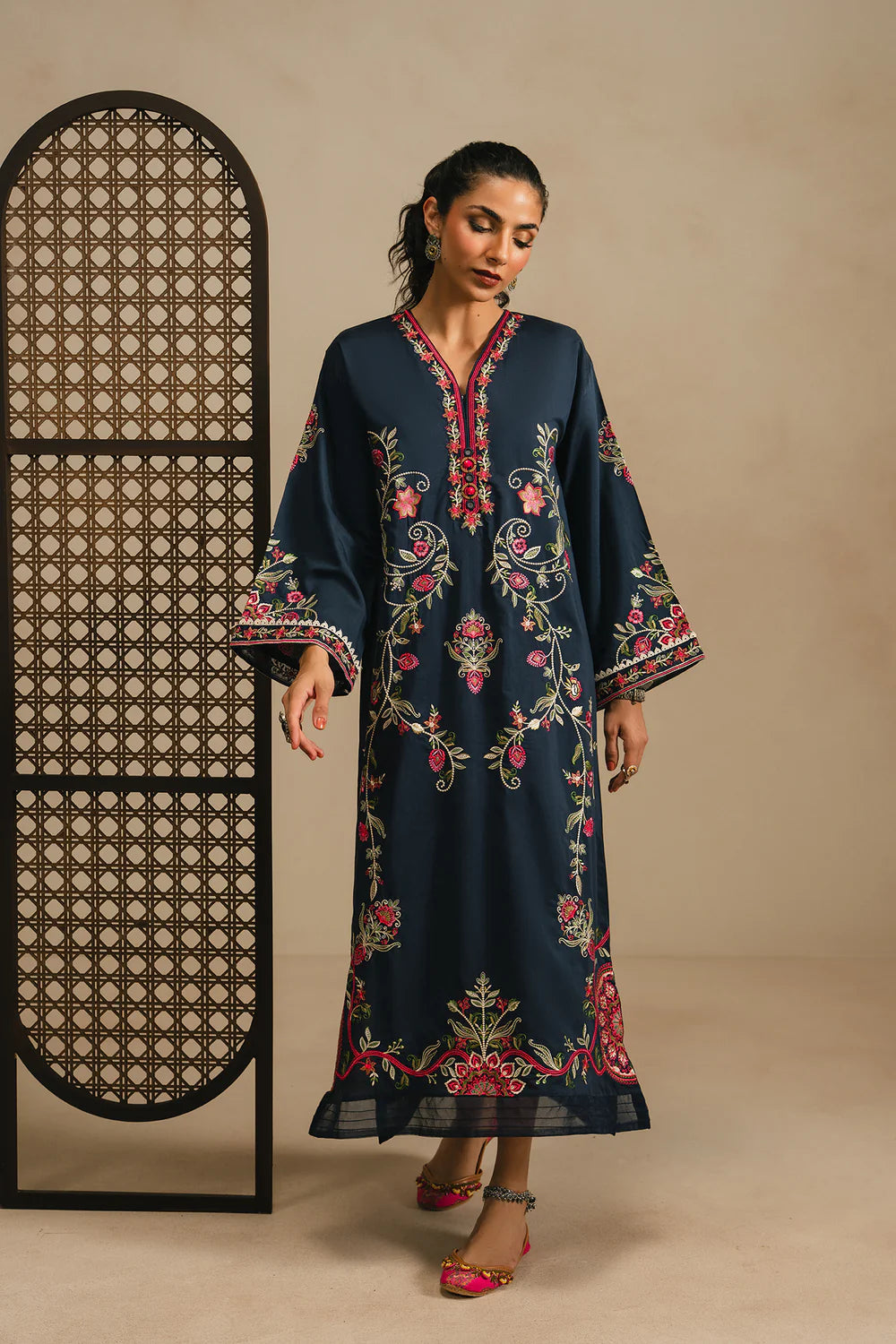 NAVY BLUE | E4390/103/619 | Rozana Collection SP SS '26- Drop 5 | Ethnc