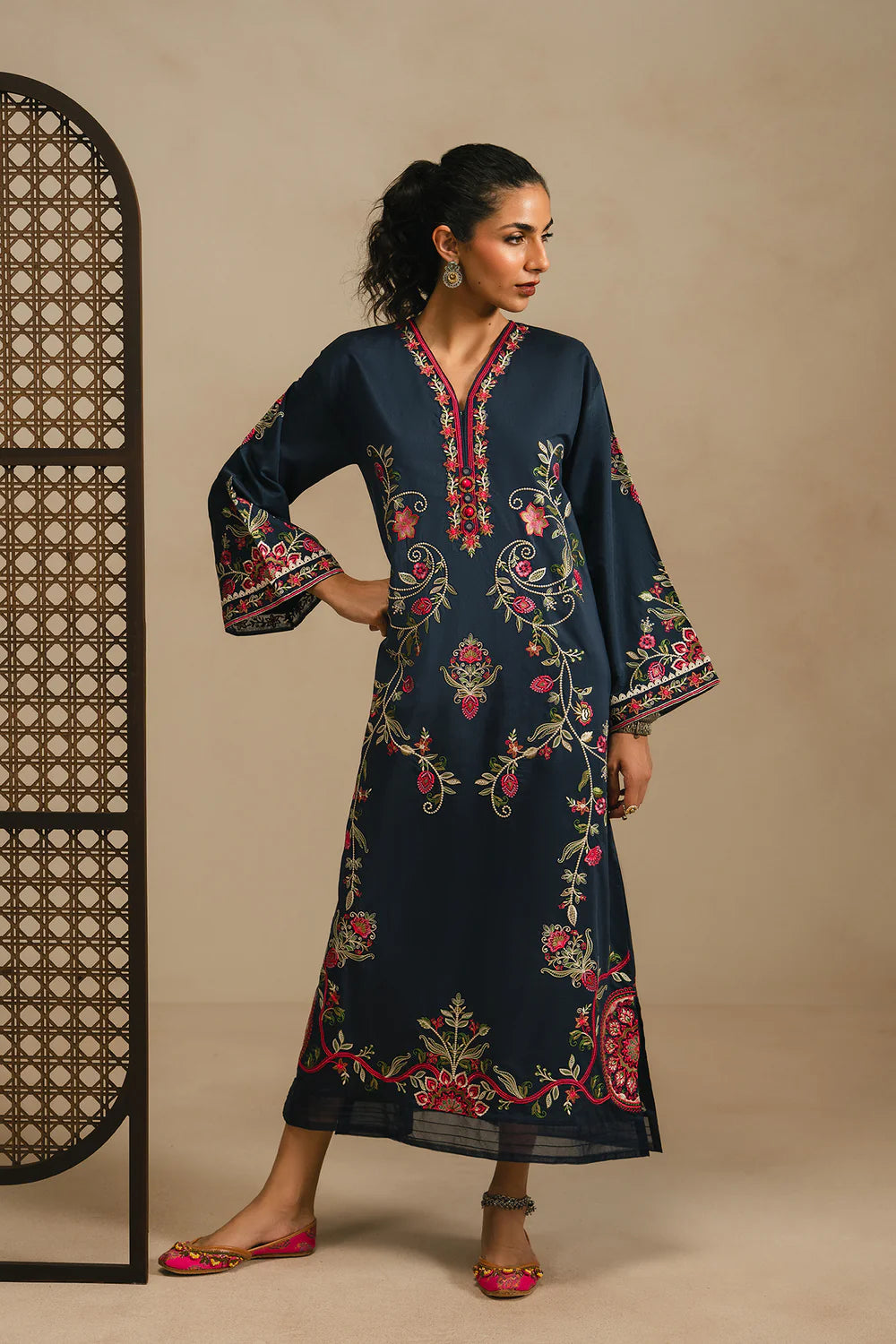 NAVY BLUE | E4390/103/619 | Rozana Collection SP SS '26- Drop 5 | Ethnc