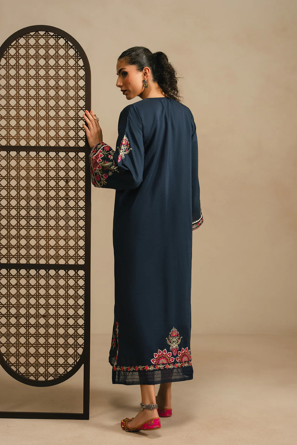 NAVY BLUE | E4390/103/619 | Rozana Collection SP SS '26- Drop 5 | Ethnc