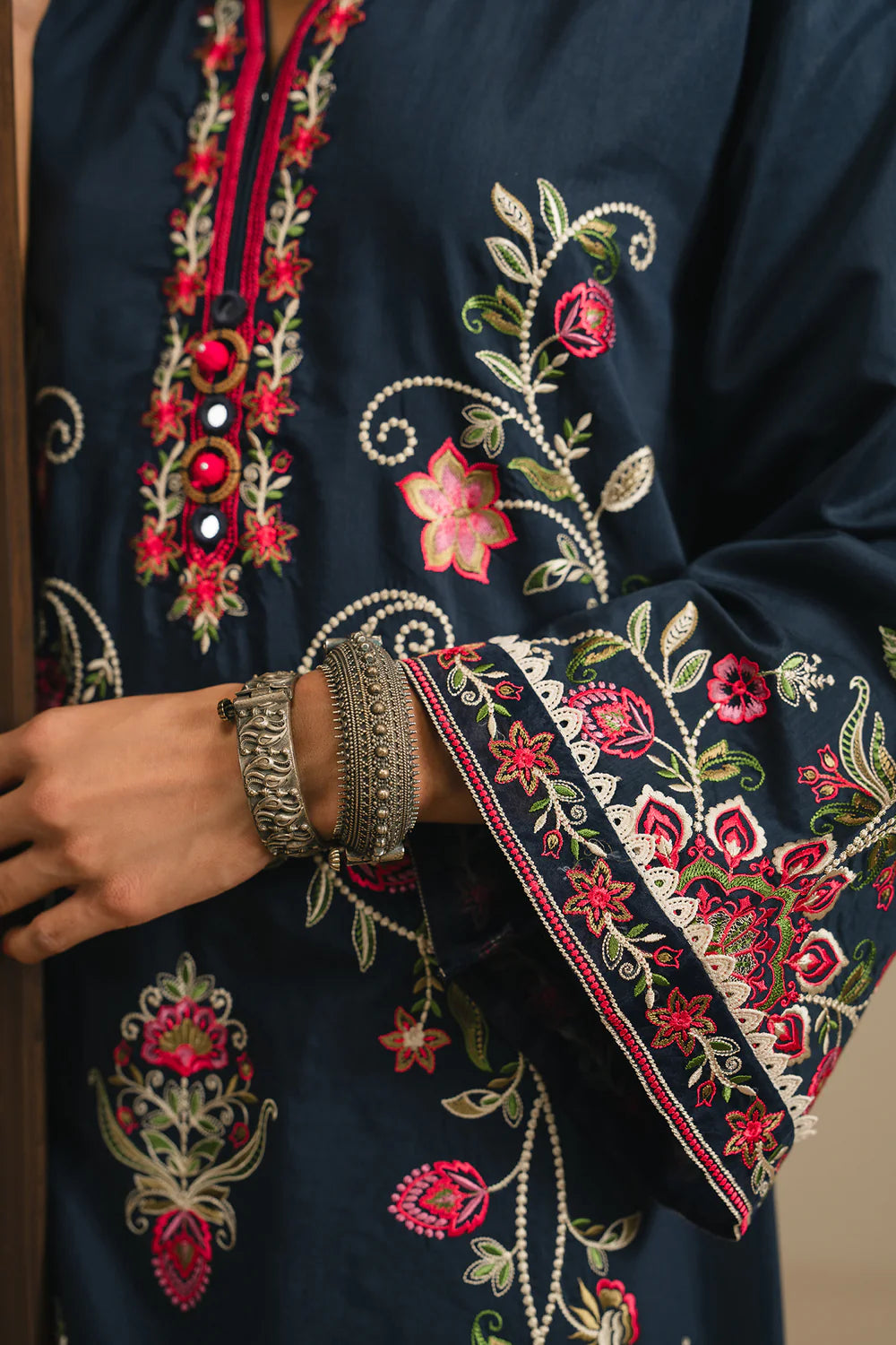 NAVY BLUE | E4390/103/619 | Rozana Collection SP SS '26- Drop 5 | Ethnc
