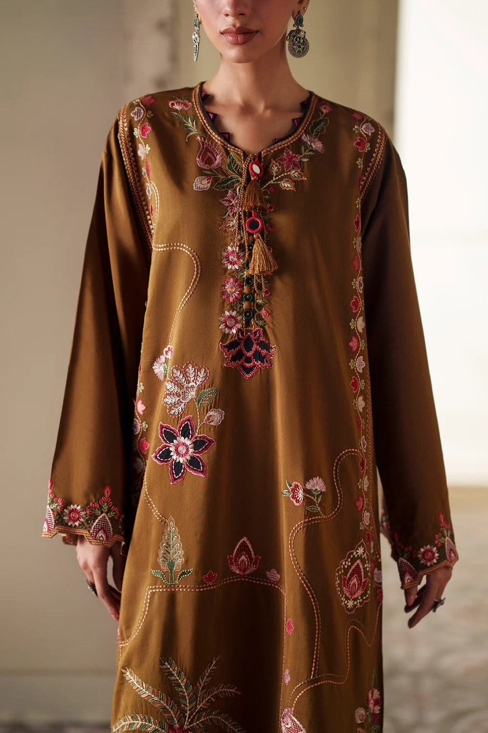 DARK OLIVE | E4392/103/117 | Rozana Collection SS '26- Drop 7 | Ethnc