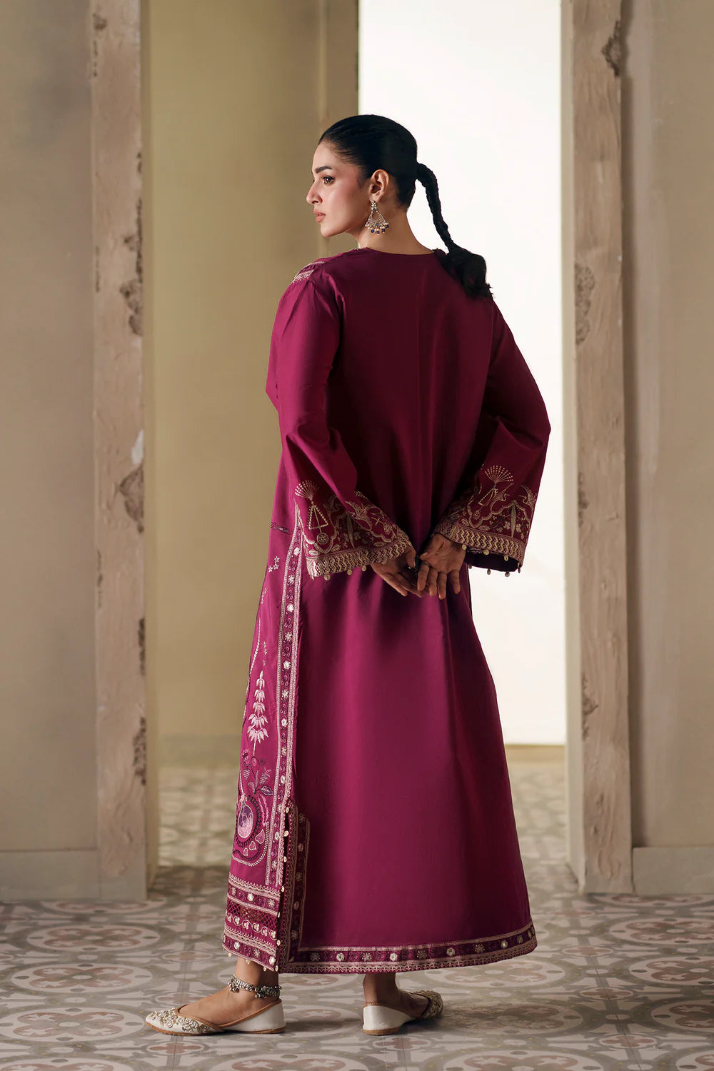 RASPBERRY ROSE | E4408/103/524 | Rozana Collection SS '26- Drop 7 | Ethnc