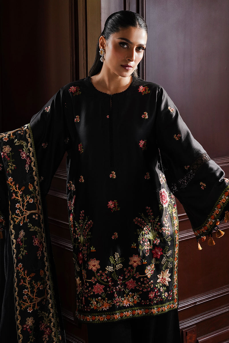 RAVEN BLOSSOM-3PC SATIN EMBROIDERED SUIT| Cross Stitch