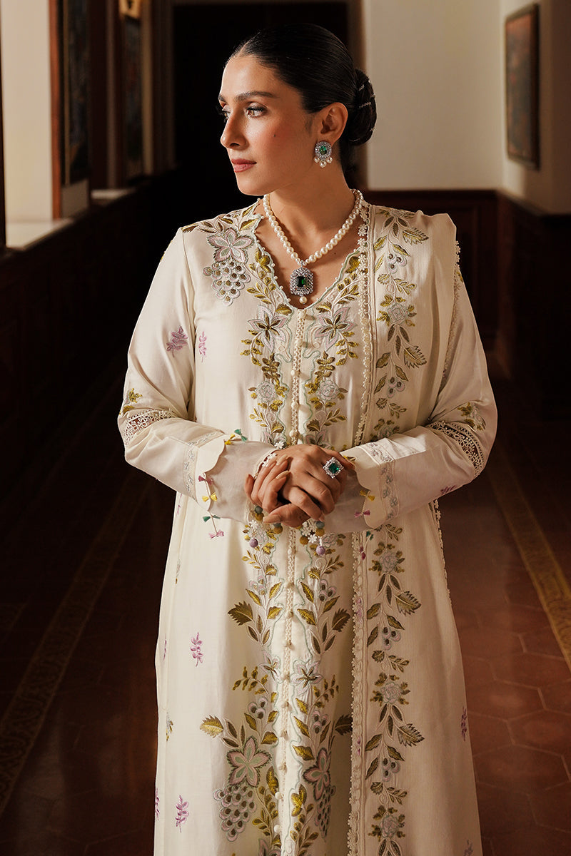 IVORY GARDEN-3PC SATIN EMBROIDERED SUIT| Cross Stitch