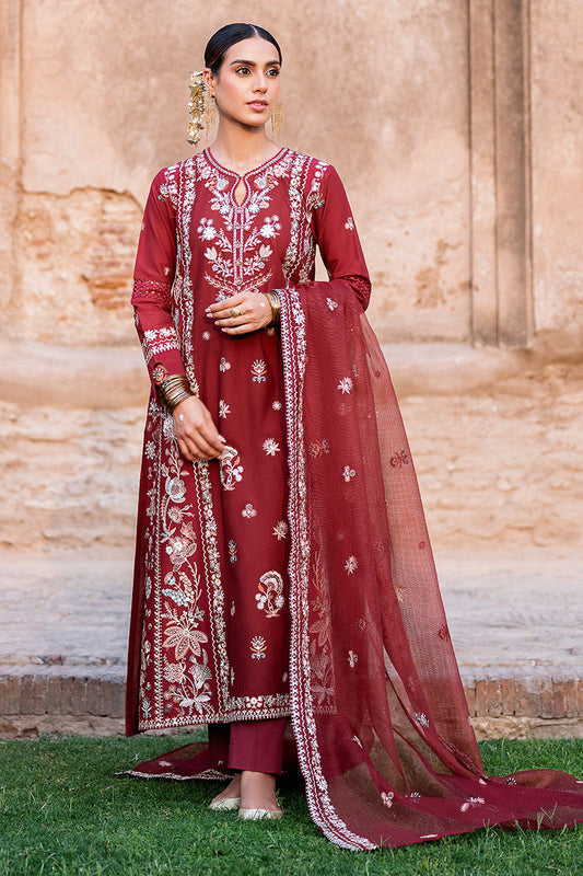 ROUGE ZEST-3PC EMBROIDERED LAWN SUIT | Cross Stitch