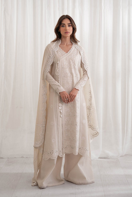 IVORY PISHWAS SET \ Three PIECE SET NPA2-24413| Zaib