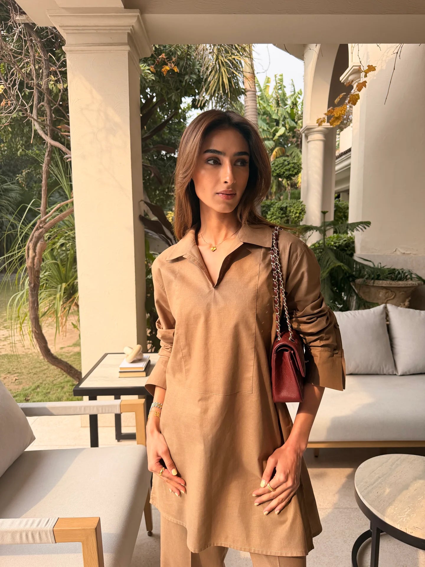 Taupe Linen Willow Set | Sak Atelier