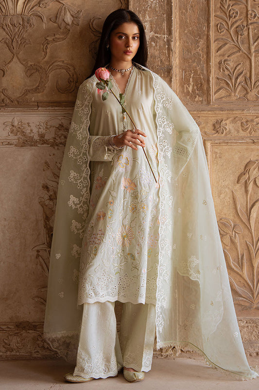 AQUA SERENITY-3PC EMBROIDERED LAWN SUIT | Cross Stitch