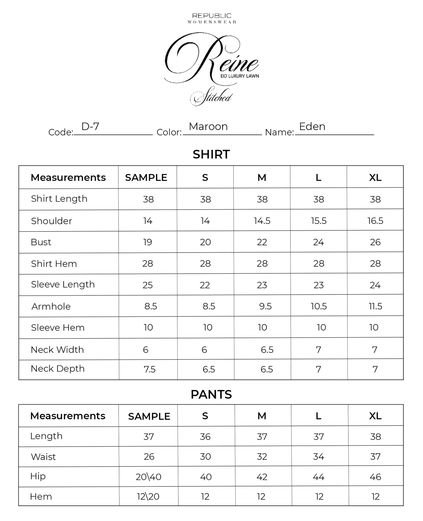 Eden | Reine Luxury Lawn Stitched '26 | Republic Womenswear