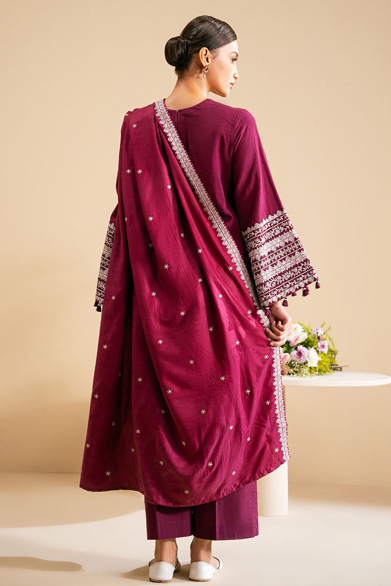 PLUM GLARE 2pc (SHIRT & DUPATTA) | Cross Stitch RTW