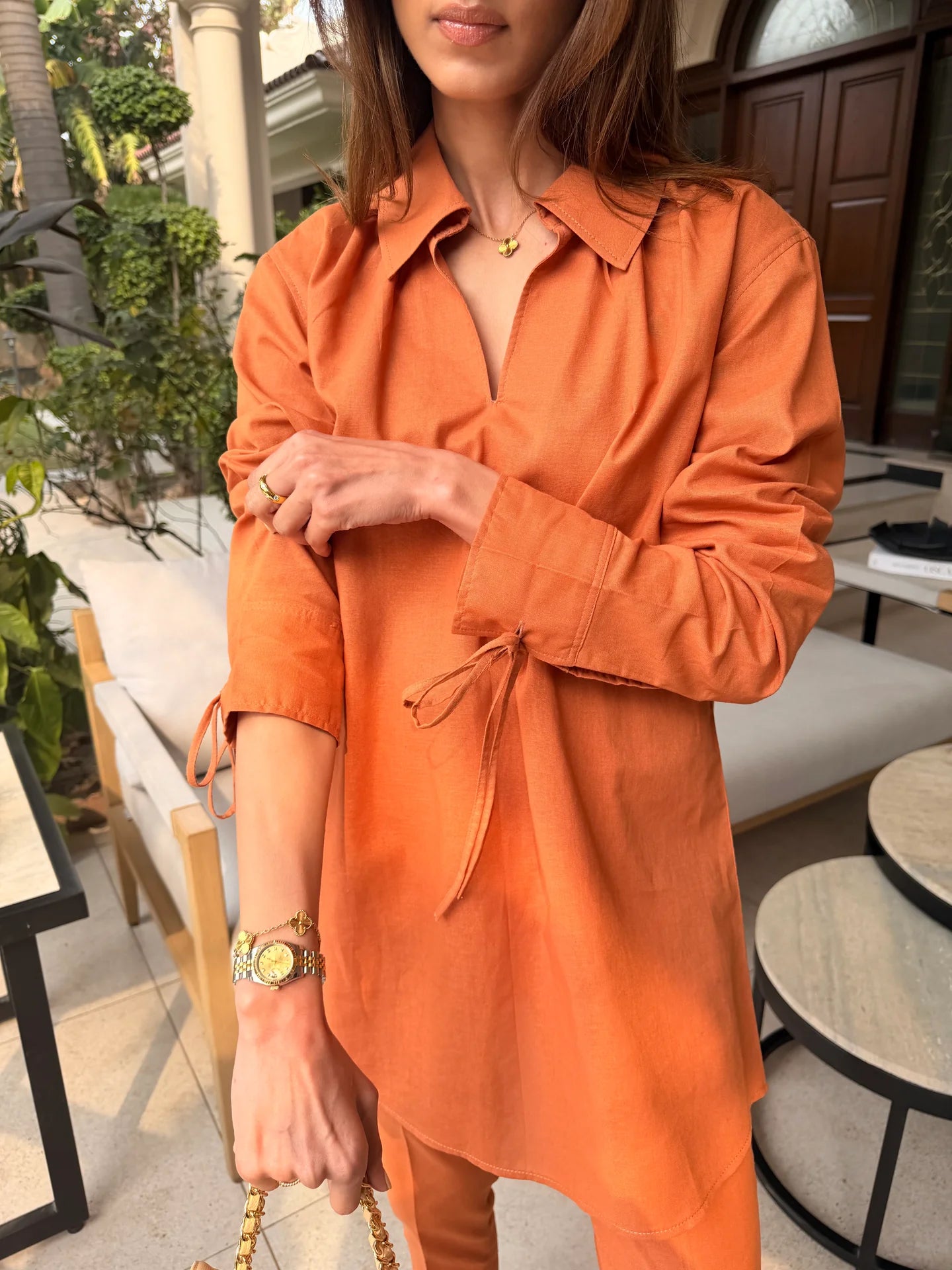 Tangerine Bow Set | Sak Atelier