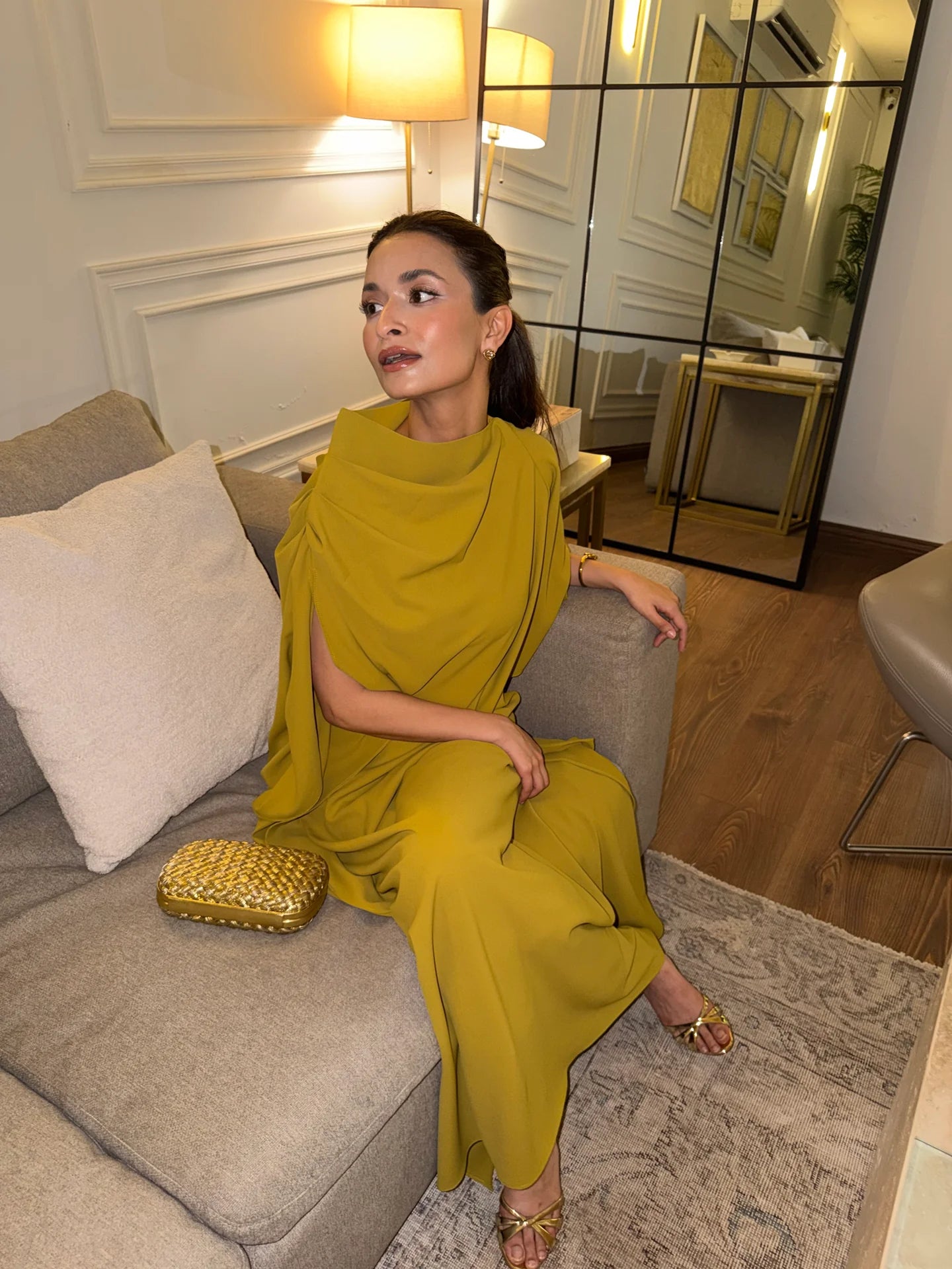 CHARTREUSE KENDALL SET WITH SLEEVES | Sak Atelier