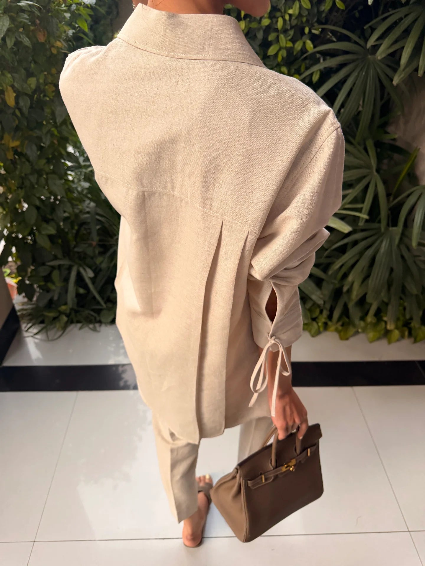 Beige Bow Set | Sak Atelier