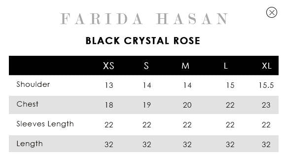 BLACK CRYSTAL ROSE SHIRT | DHOOP | FARIDA HASAN