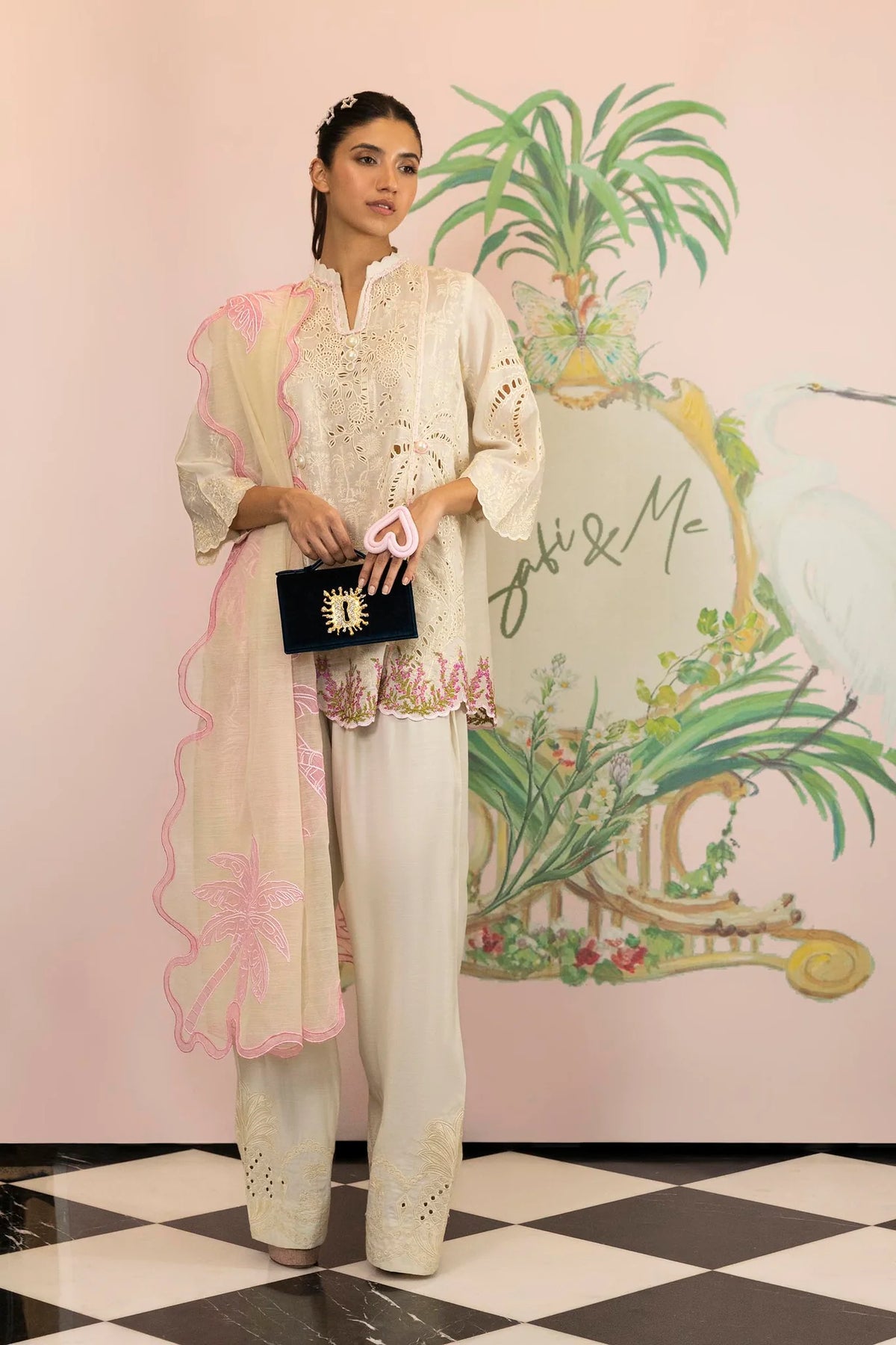 FW25SM023P2T | Safi & Me - Raw Silk Edit | SANA SAFINAZ