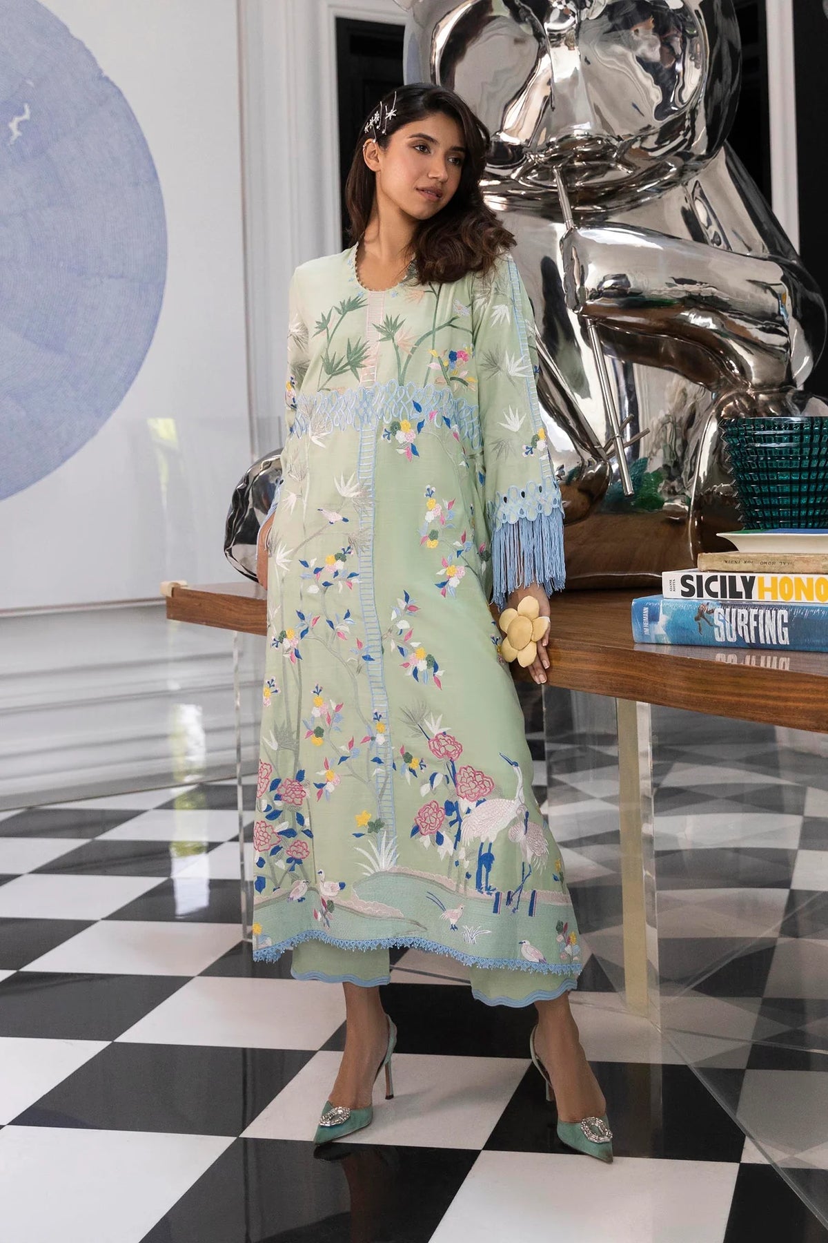 FW25SM026P2T | Safi & Me - Raw Silk Edit | SANA SAFINAZ