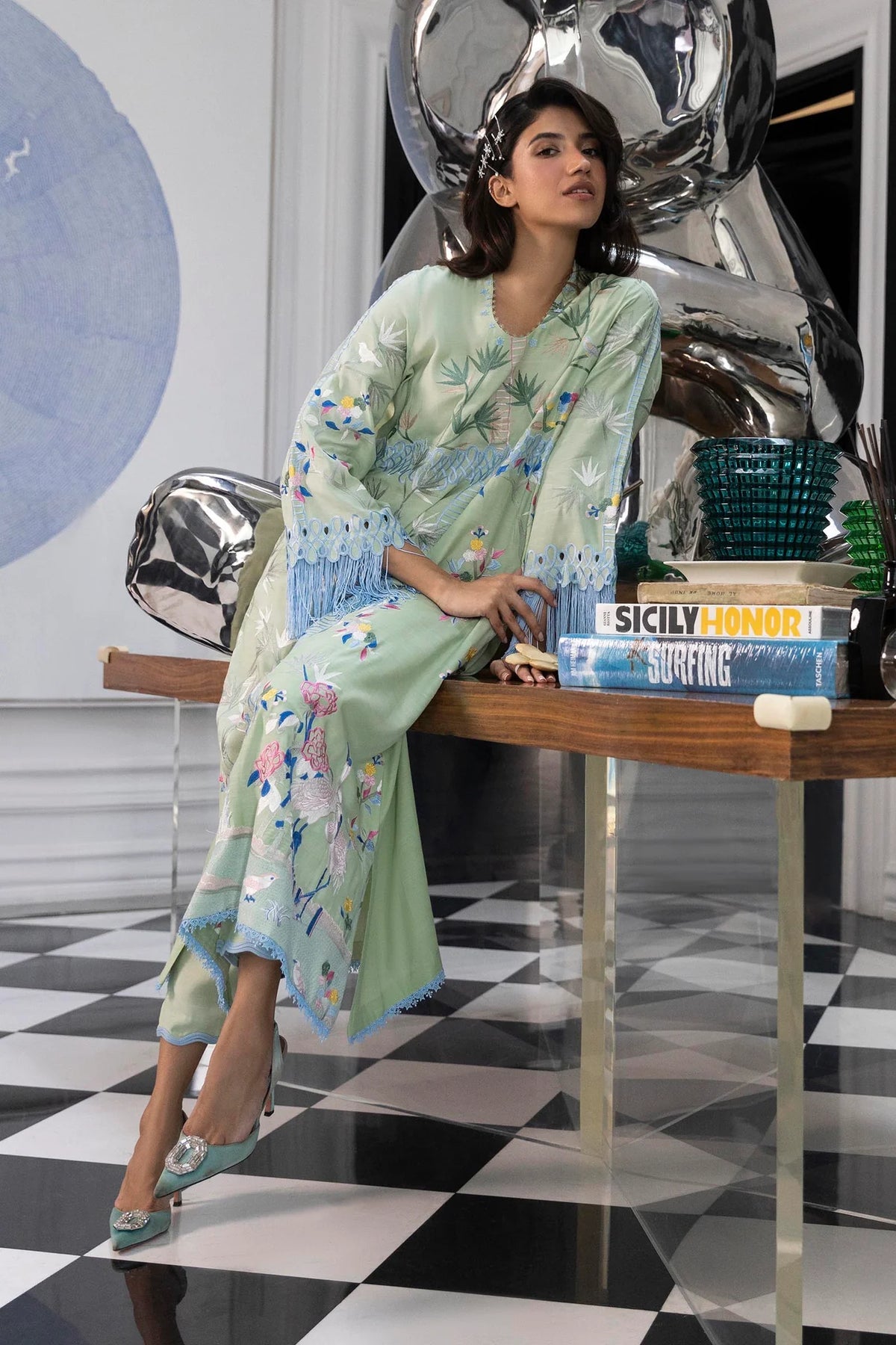 FW25SM026P2T | Safi & Me - Raw Silk Edit | SANA SAFINAZ