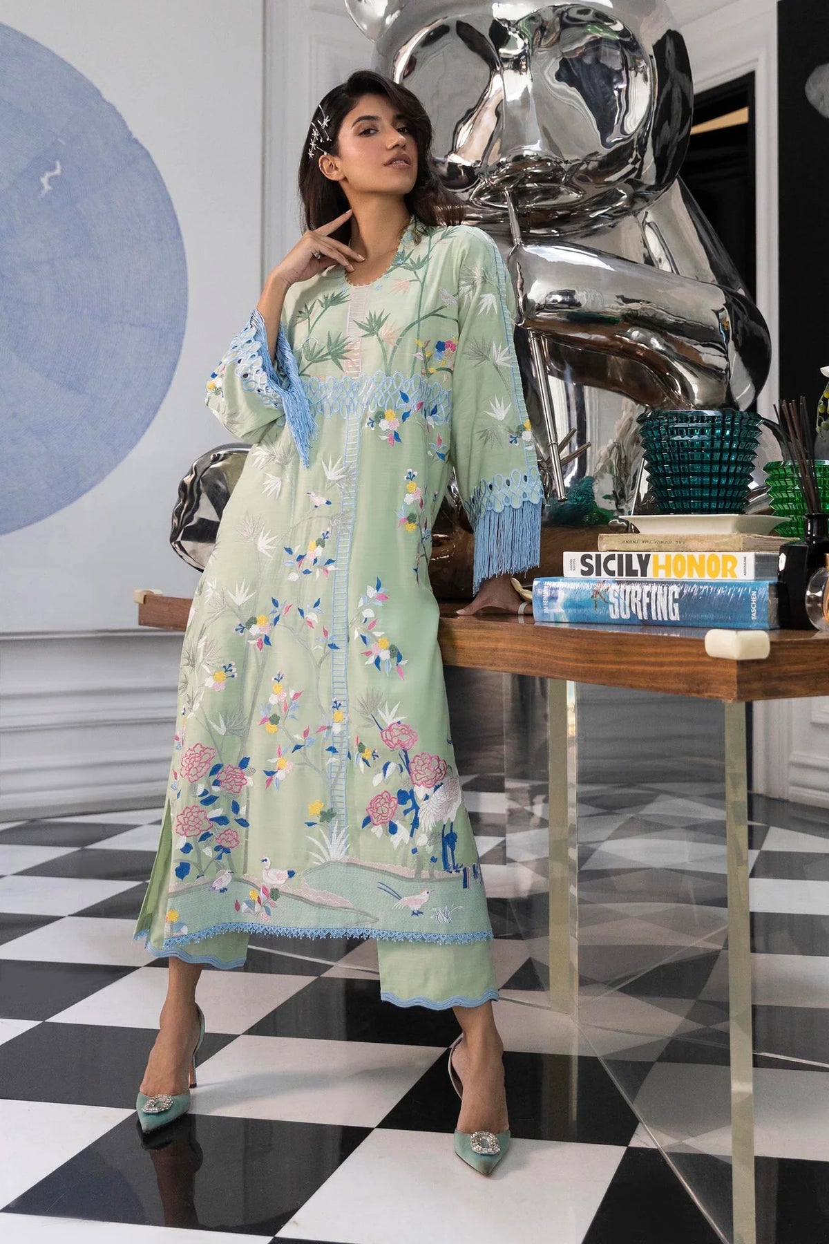 FW25SM026P2T | Safi & Me - Raw Silk Edit | SANA SAFINAZ