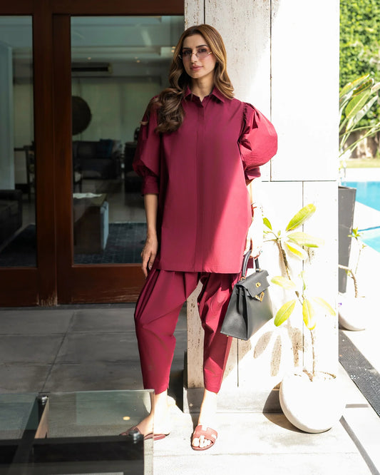 Deep Berry Poplin Set | LIRA