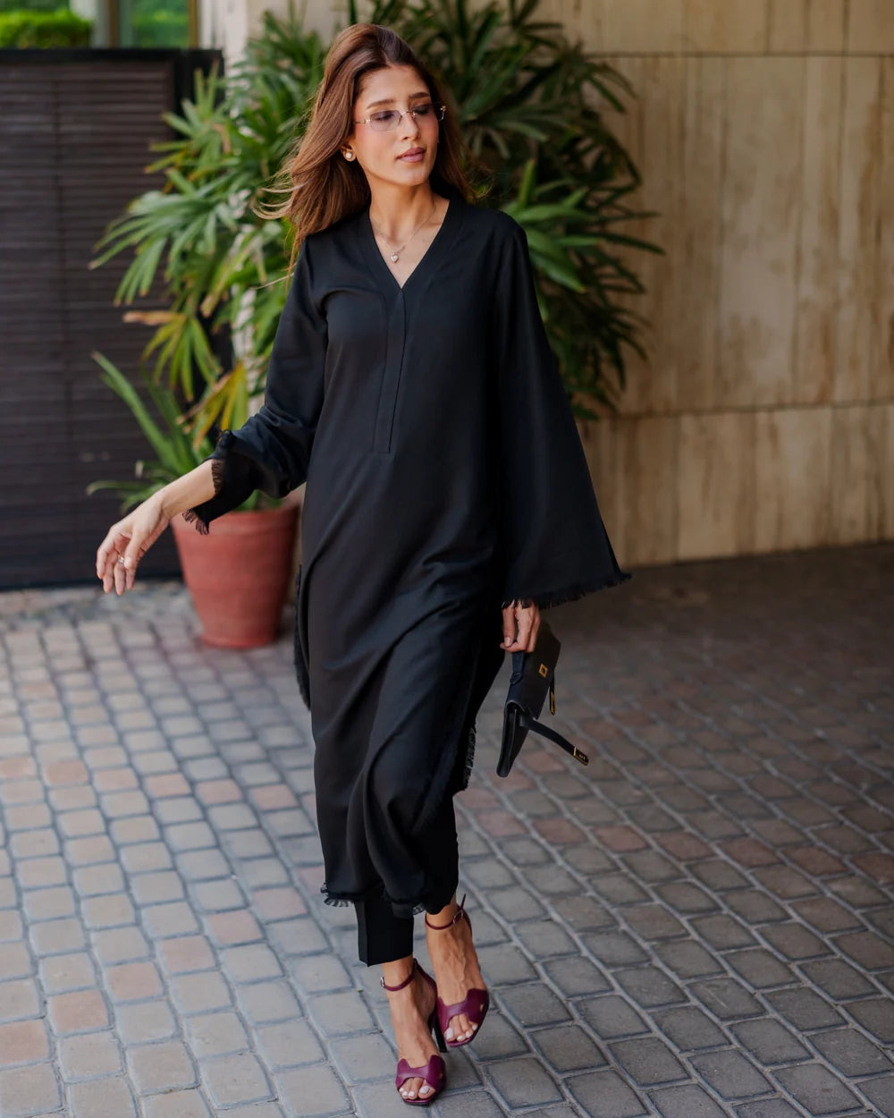 Black Karandi Fringe Set | New Arrivals | LIRA